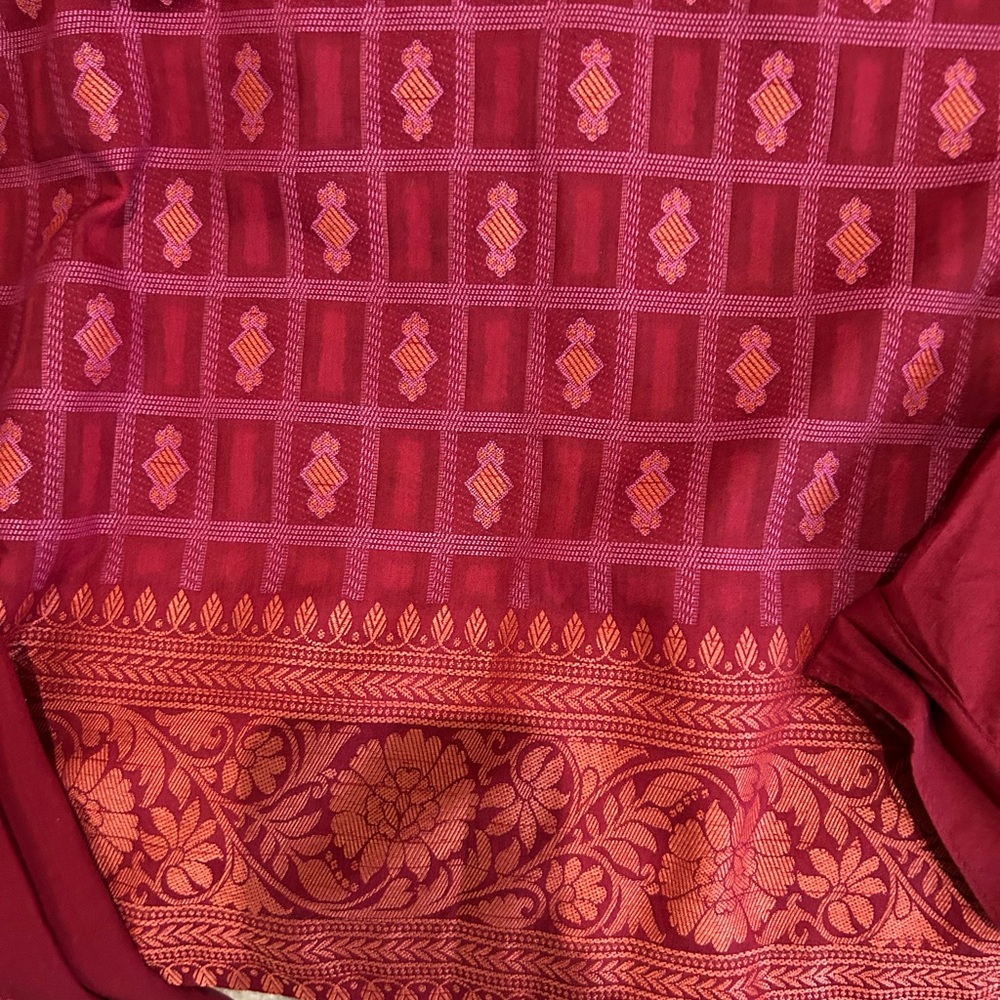Red and Orange Patterned Kurta Set - image 2